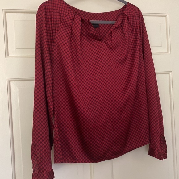 Red Black Blouse Long Sleeve M - Picture 3 of 9